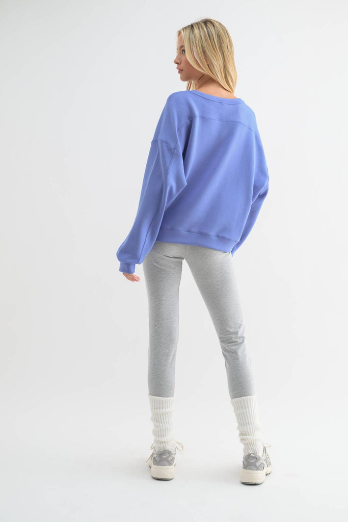 Wishlist Apparel - SCUBA RELAXED CROP SWEATSHIRT / WL22-7352: LIME / S