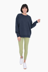 Mono B - Oversized Fleece Sweatshirt: HEATHER GREY / S:M:L (2:2:2)