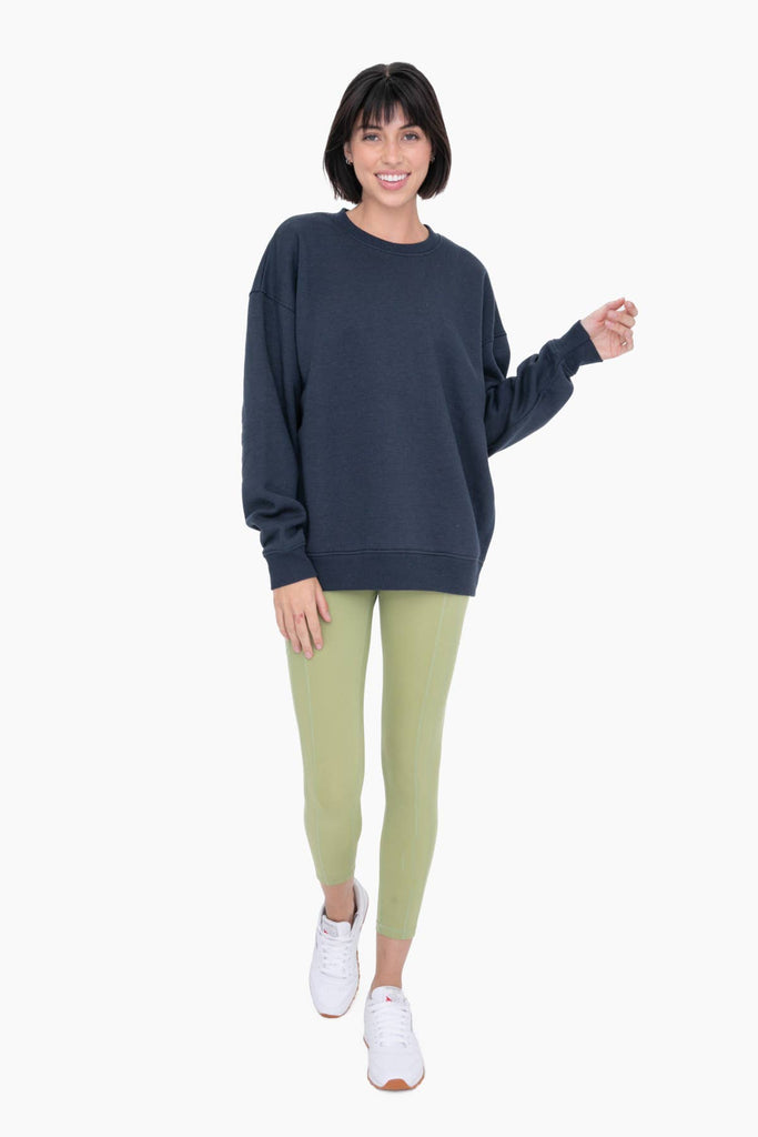 Mono B - Oversized Fleece Sweatshirt: TOAST / S:M:L (2:2:2)