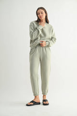 Mono B - Classic Fit Fleece Sweatshirt: PEARLED IVORY / S:M:L (2:2:2)