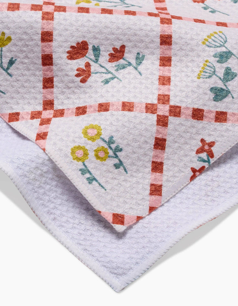 Geometry - Fall Flowers Tea Towel