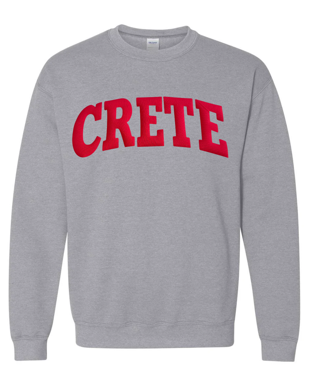 RED CRETE - GREY CREWNECK (YOUTH + ADULT)