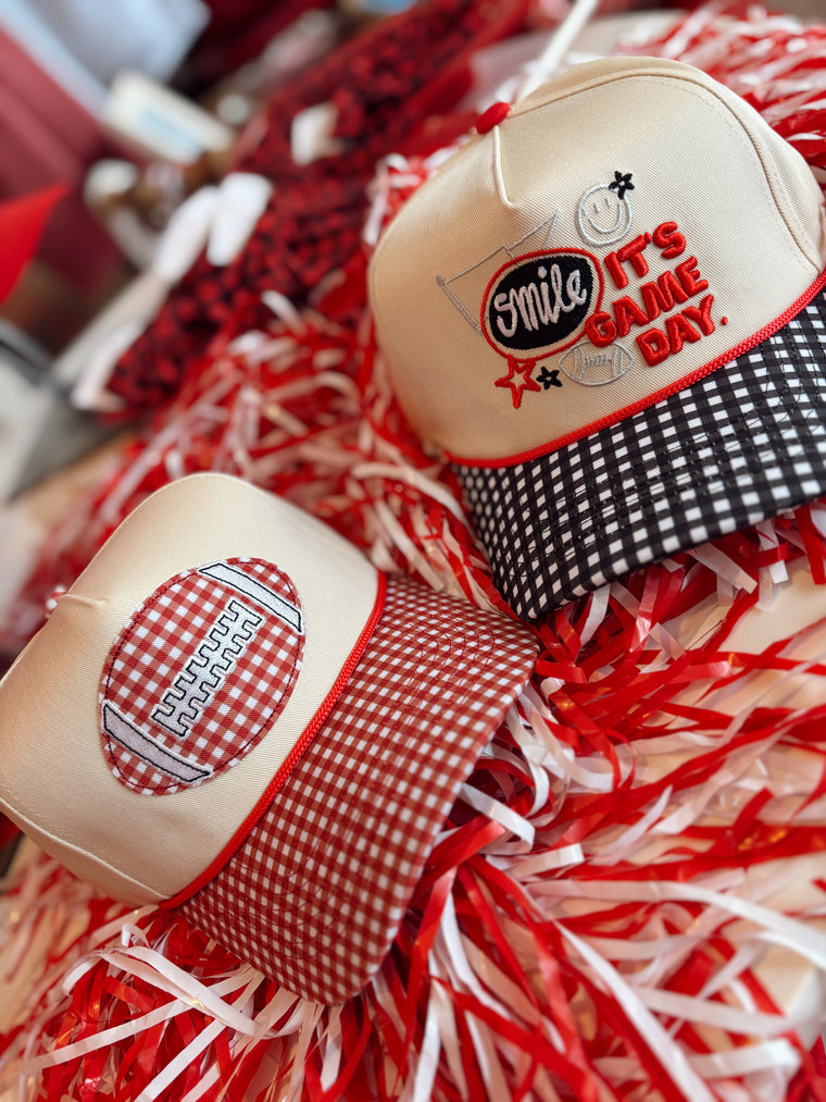GINGHAM FOOTBALL HAT