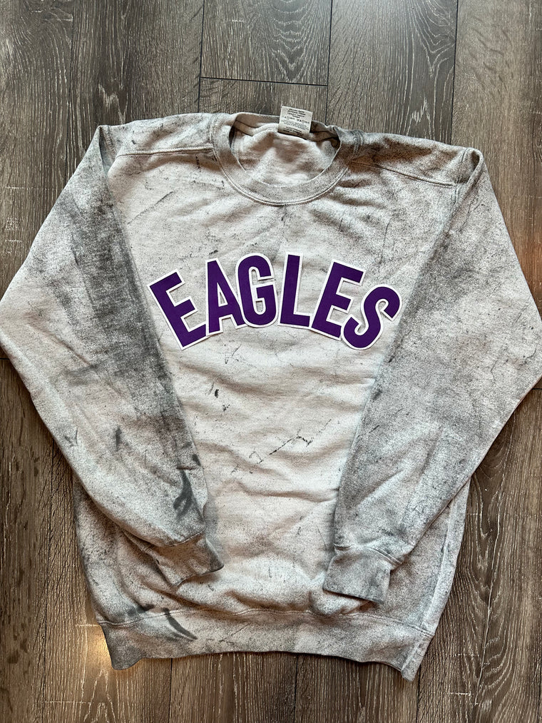 BLOCK EAGLES - GREY DYED COMFORT COLORS CREW