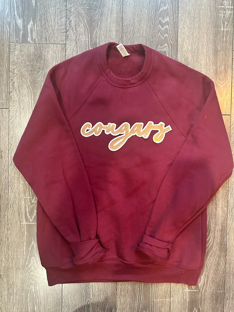 COUGARS - MAROON SPONGE FLEECE CREW