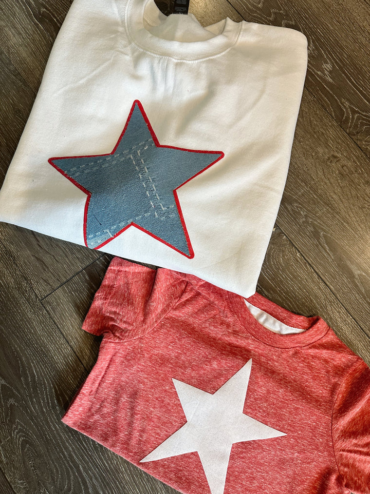 STAR - RED HEATHER TEE (TODDLER + YOUTH)