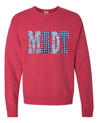 BLUE FLORAL + BLUE GINGHAM MSDT - CRIMSON COMFORTWASH CREW