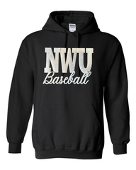 NWU BASEBALL (BEIGE POLKA DOT + GOLD METALLIC) - BLACK GILDAN HOODIE