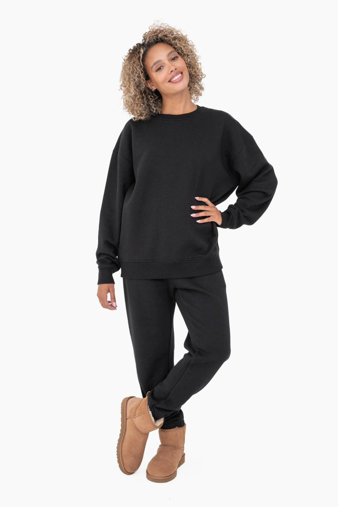 Mono B - Oversized Fleece Sweatshirt: TOAST / S:M:L (2:2:2)