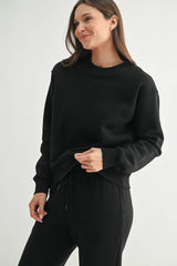 Mono B - Classic Fit Fleece Sweatshirt: PEARLED IVORY / S:M:L (2:2:2)