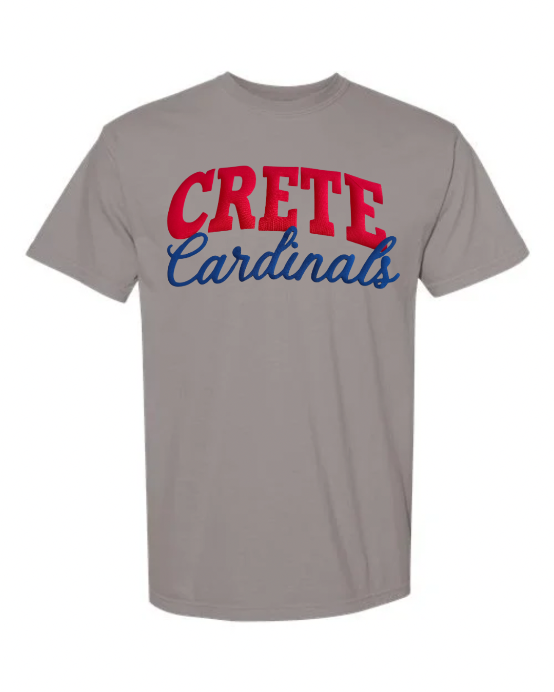 RED CRETE BLUE CARDINALS - GREY COMFORT COLORS TEE (YOUTH + ADULT)