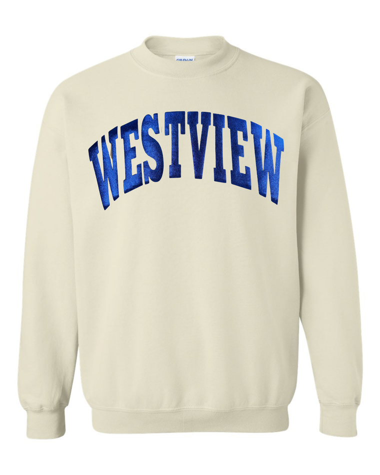 BLUE METALLIC WESTVIEW - SAND CREWNECK