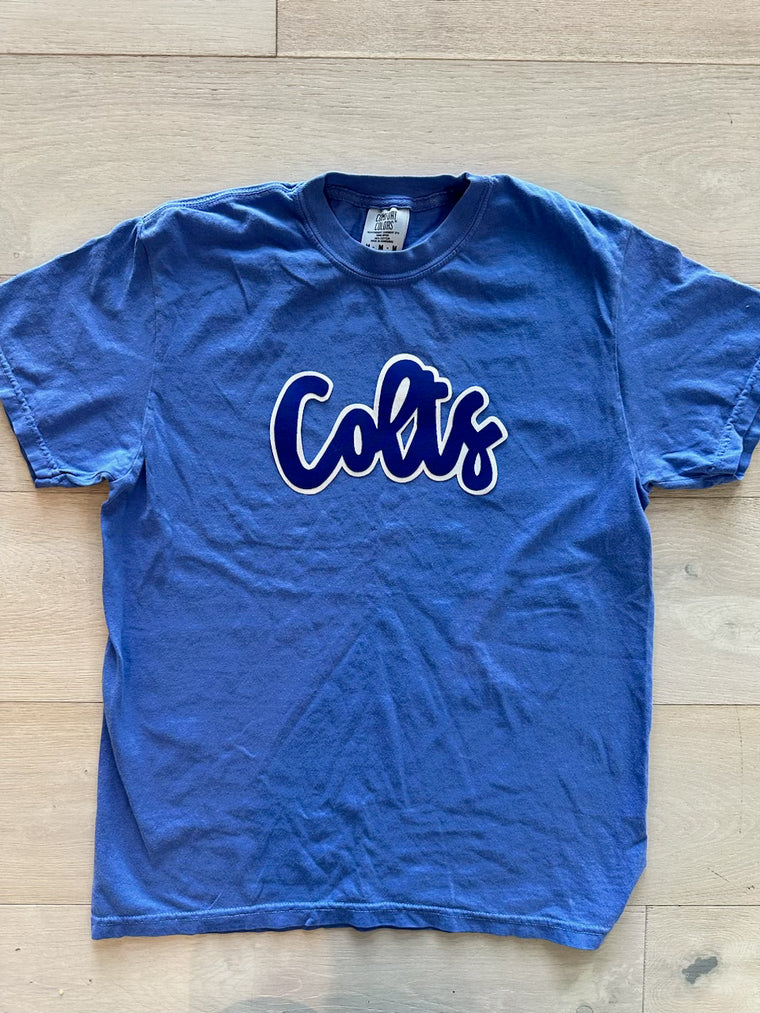 COLTS - BLUE COMFORT COLORS TEE (YOUTH + ADULT)