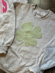 GREEN POLKA DOT CLOVER - ASH CREWNECK