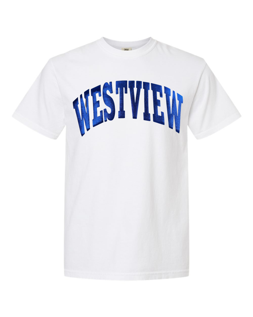 BLUE METALLIC WESTVIEW - WHITE TSHIRT