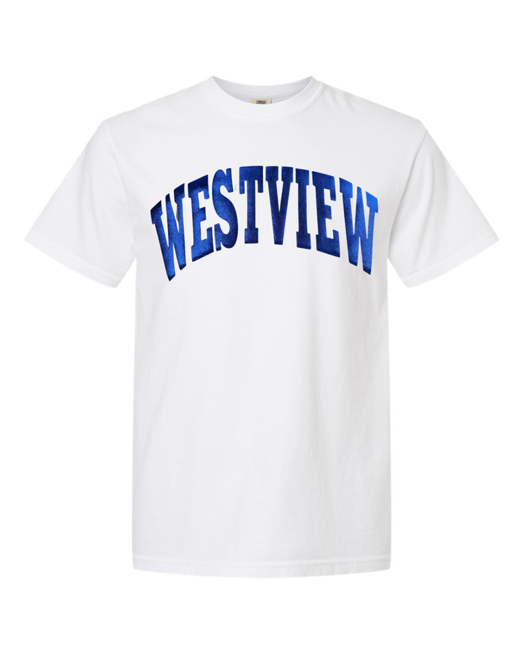 BLUE METALLIC WESTVIEW - WHITE TSHIRT
