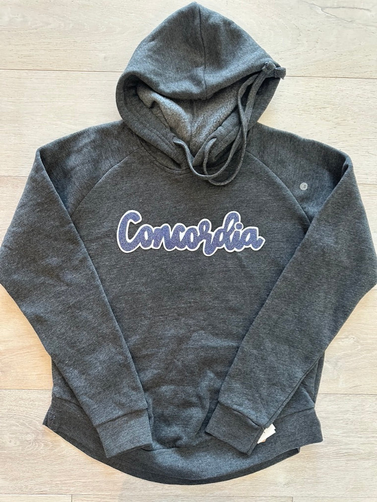 MODERN BLUE SPARKLE/WHITE CONCORDIA - GREY ANGEL FLEECE HOODIE