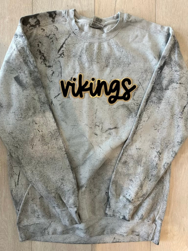 VIKINGS - GREY DYED COMFORT COLORS CREWNECK