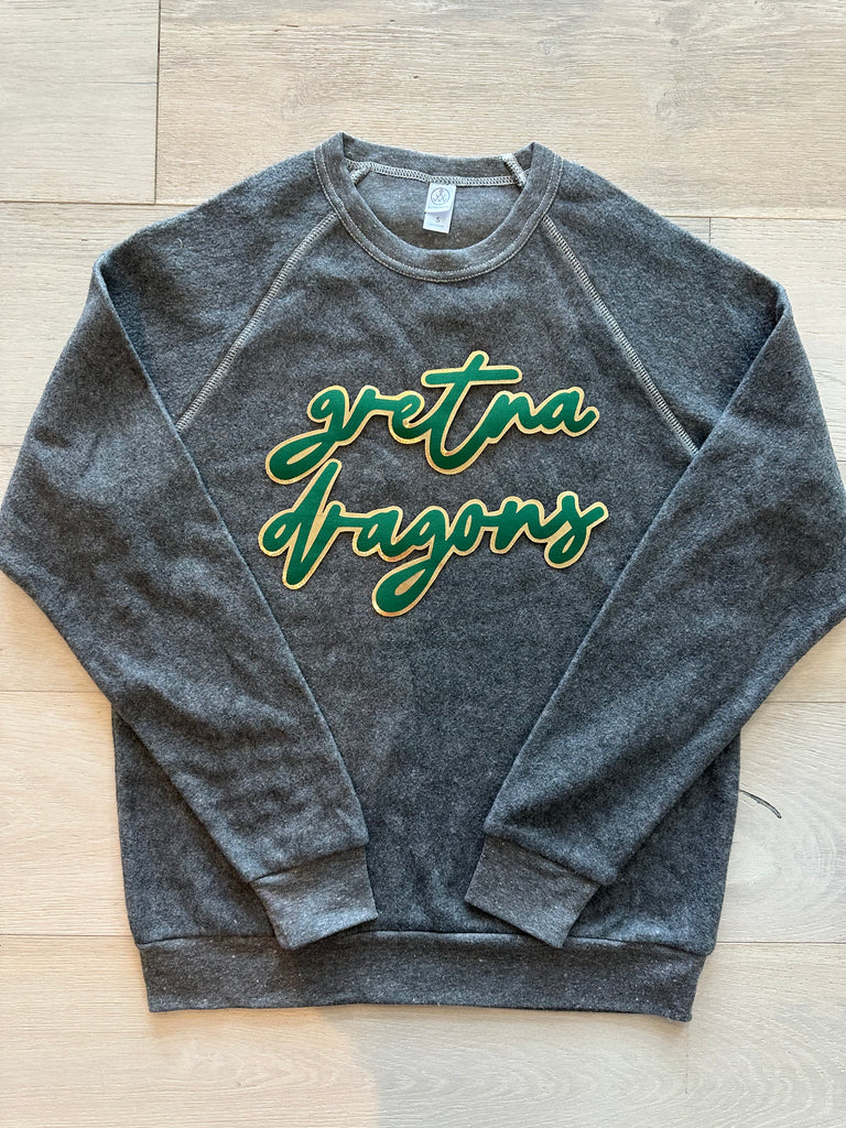 GRETNA DRAGONS - GREY FLEECE CREW