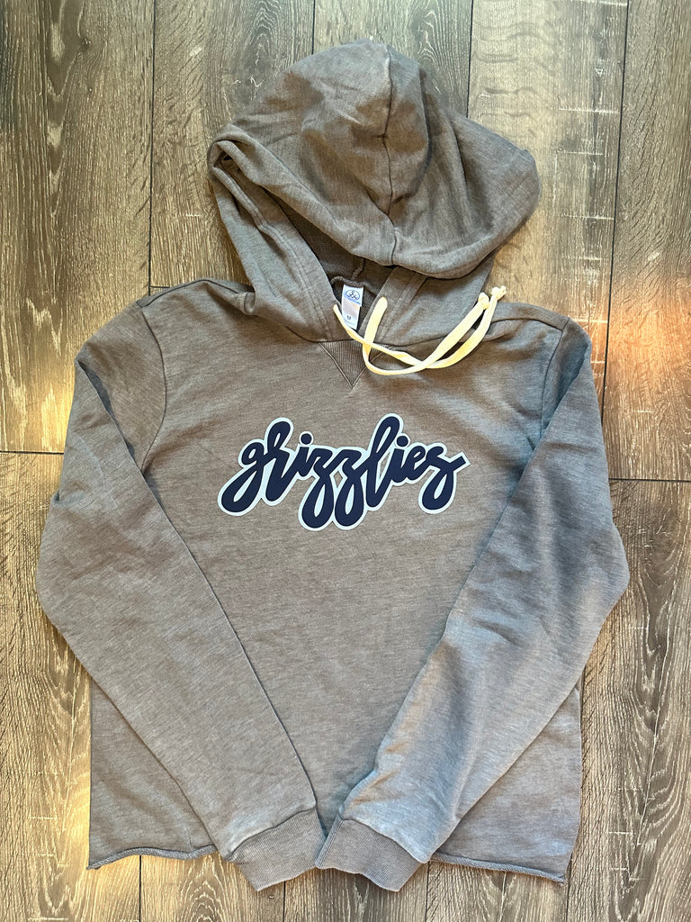 CURSIVE GRIZZLIES - GREY LIGHTWEIGHT HOODIE