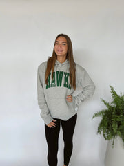 VARSITY GREEN HAWKS - GREY SPONGE HOODIE