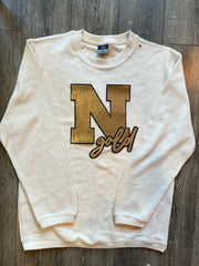 N GOLD - IVORY RIBBED CREW