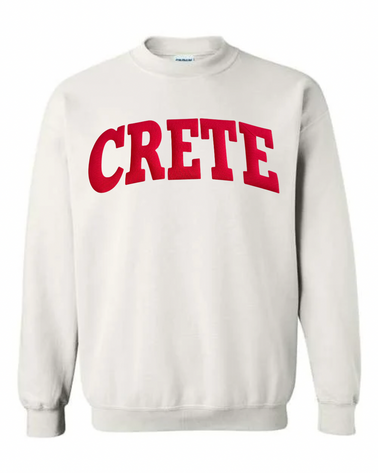 RED CRETE - WHITE CREWNECK (YOUTH + ADULT)
