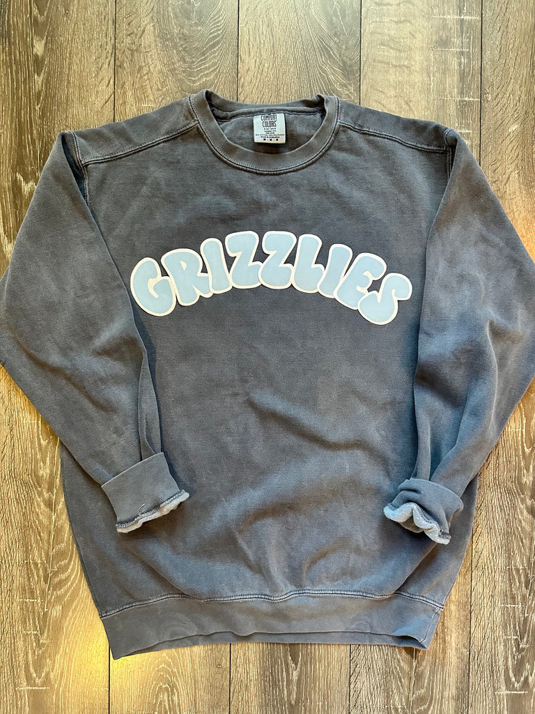 BUBBLE GRIZZLIES - GREY COMFORT COLORS CREW