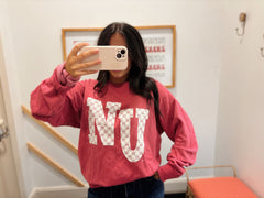 LACE NU - RED COMFORTWASH CREWNECK