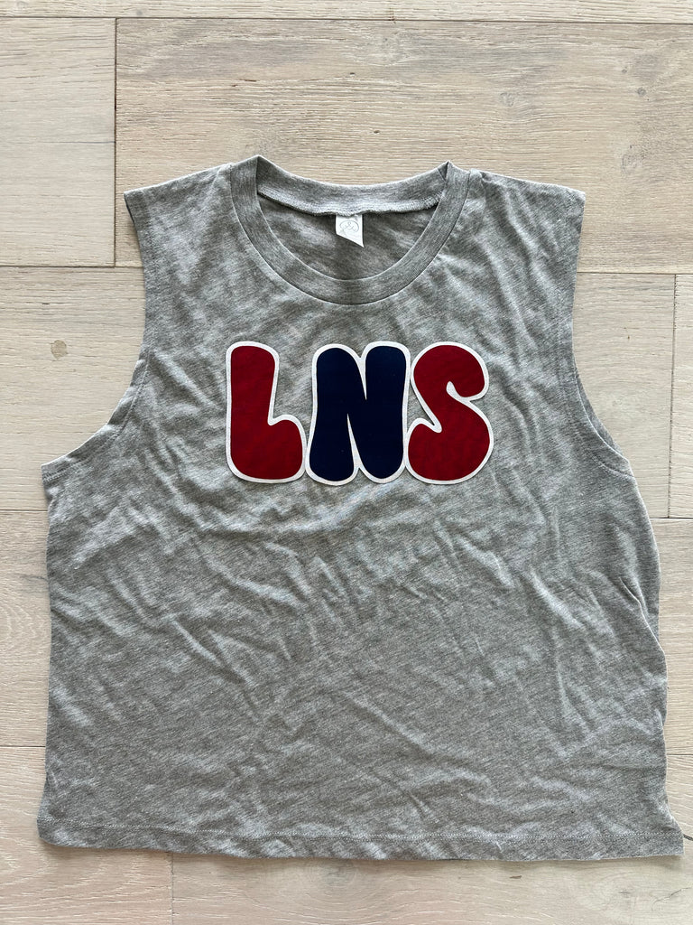 LNS - GREY CROP MUSCLE TANK