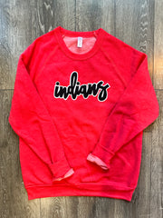 INDIANS - RED FLEECE CREW