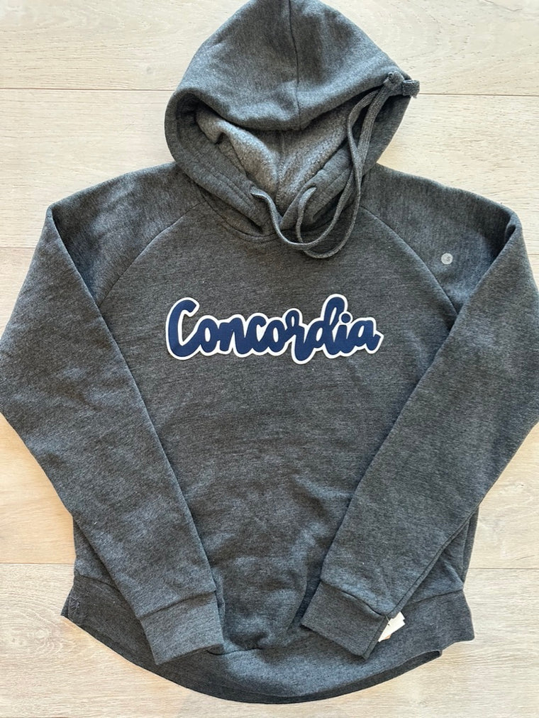 MODERN NAVY/WHITE CONCORDIA - GREY ANGEL FLEECE HOODIE