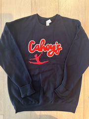 CAHOY'S - NAVY TULTEX CREW - YOUTH + ADULT (with silhouette)