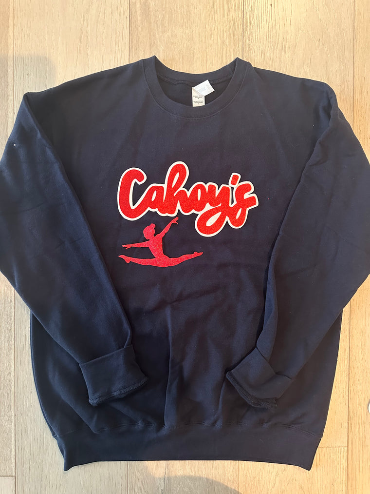 CAHOY'S - NAVY TULTEX CREW - YOUTH + ADULT (with silhouette)