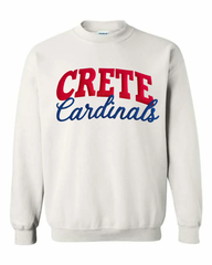 RED CRETE BLUE CARDINALS - WHITE CREWNECK (YOUTH + ADULT)