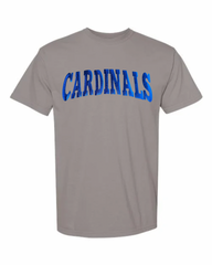 BLUE METALLIC CARDINALS - GREY COMFORT COLORS TEE
