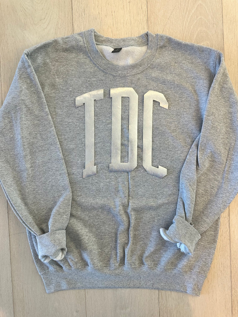 SILVER METALLIC TDC  - SPORT GREY GILDAN CREW - YOUTH + ADULT