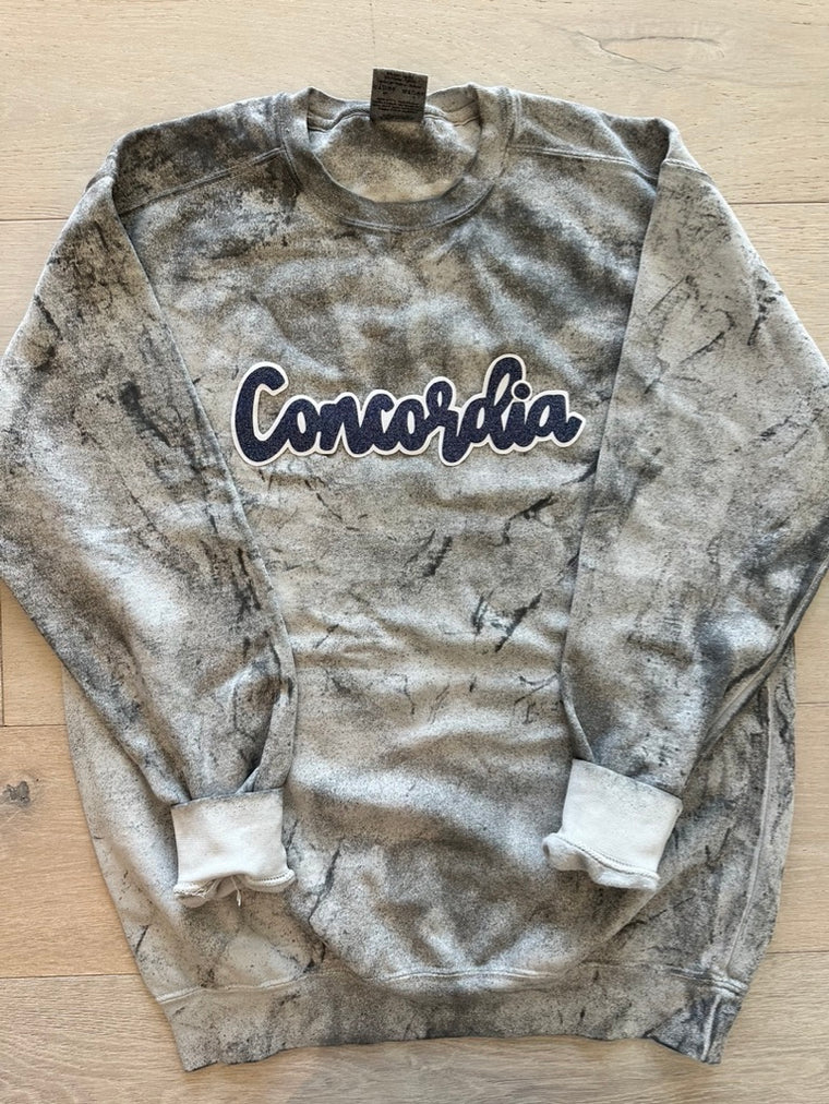 MODERN BLUE SPARKLE/WHITE CONCORDIA - GREY DYED COMFORT COLORS CREW