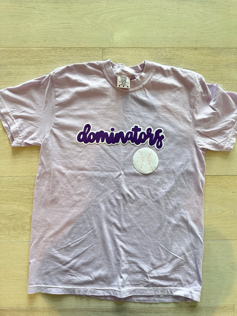 MODERN DOMINATORS WITH BASEBALL OR SOFTBALL  - ORCHID COMFORT COLORS TEE