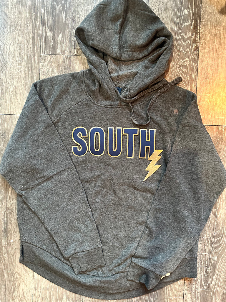 SOUTH w/ BOLT - GREY ANGEL FLEECE HOODIE