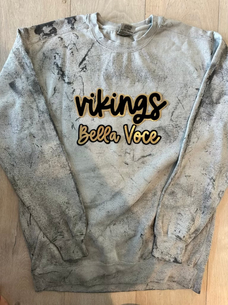 VIKINGS BELLA VOCE - GREY DYED COMFORT COLORS CREWNECK