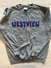 DARK ROYAL BLUE BUBBLE WESTVIEW - GREY COMFORT COLORS CREW