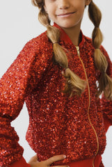 WHITE SEQUIN N - RED SEQUIN JACKET (TODDLER - YOUTH) (PRE-ORDER)