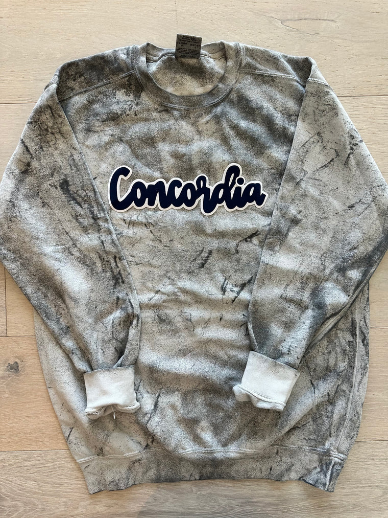 MODERN NAVY/WHITE CONCORDIA - GREY DYED COMFORT COLORS CREW