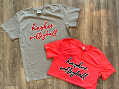 DAINTY HUSKER VOLLEYBALL - RED TEE