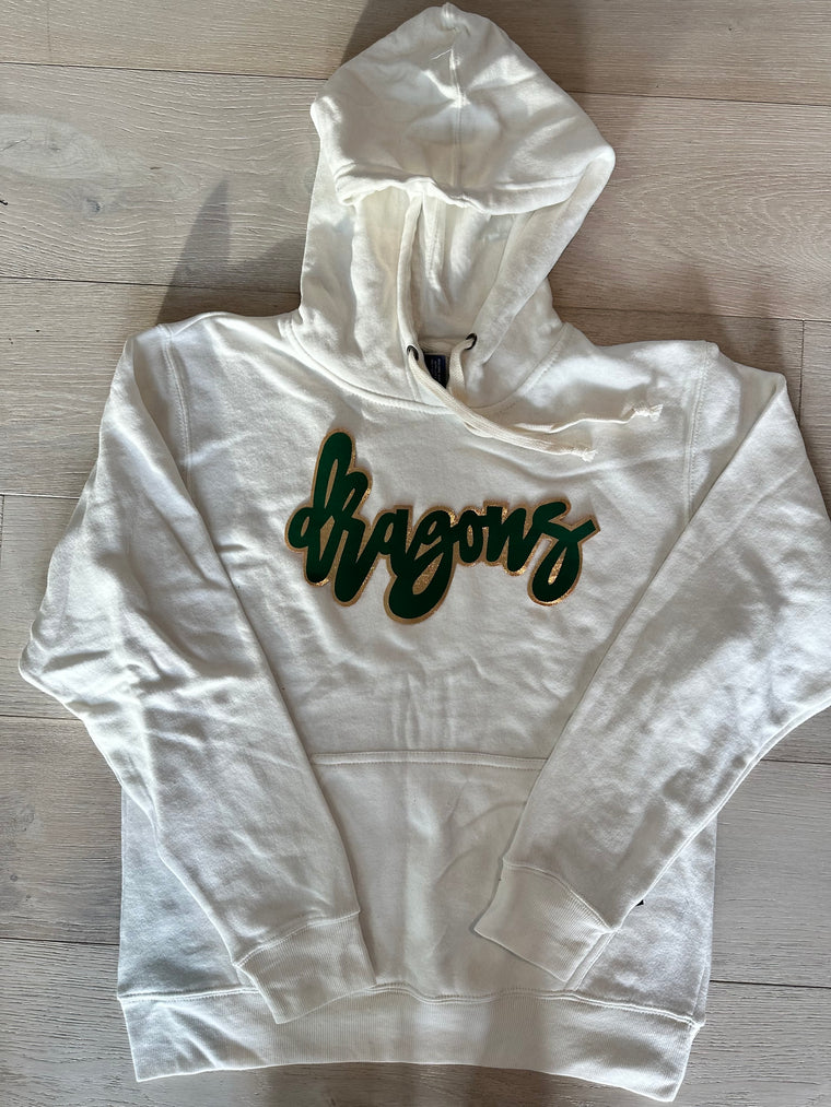 DRAGONS - INDEPENDENT WHITE HOODIE (YOUTH + ADULT)