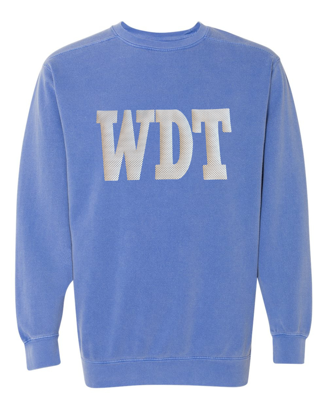 WHITE/BLACK POLKA DOT WDT - BLUE COMFORT COLORS CREW