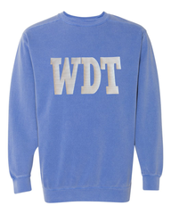 WHITE/BLACK POLKA DOT WDT - BLUE COMFORT COLORS CREW
