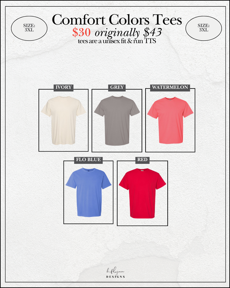 SIZE 3XL | COMFORT COLORS TSHIRTS