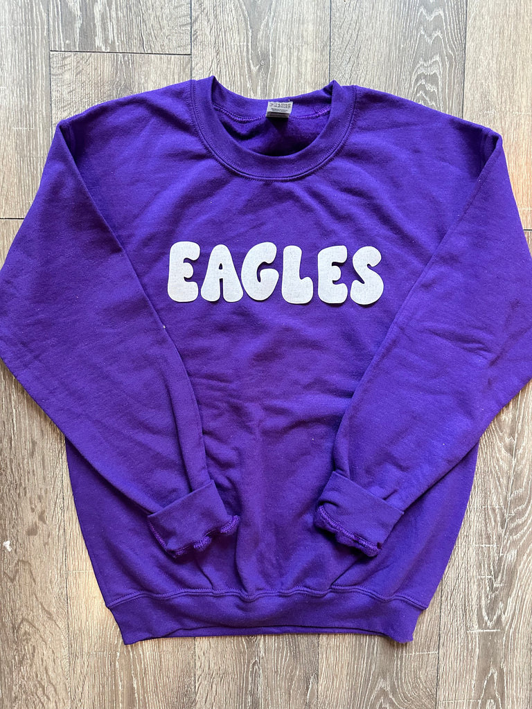 BUBBLE EAGLES - PURPLE GILDAN CREW